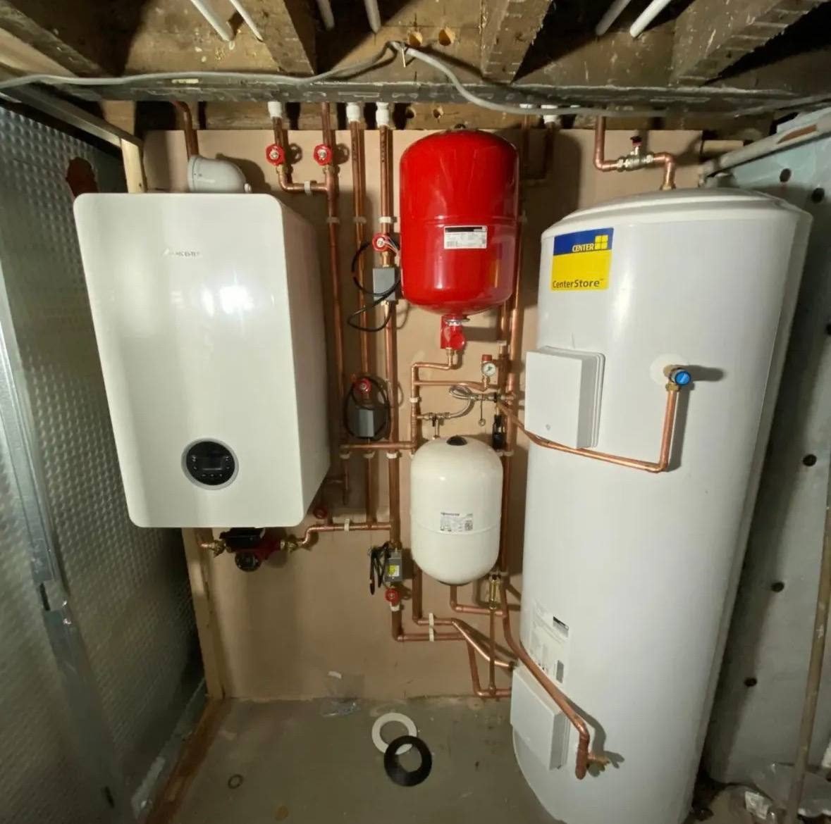 System boiler and unvented cylinder installed by Plumbers Done Right Barnsley